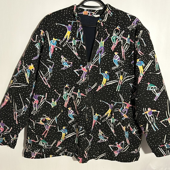 Art to Wear by Ken Done Jacket Ski print vintage - Picture 3 of 16